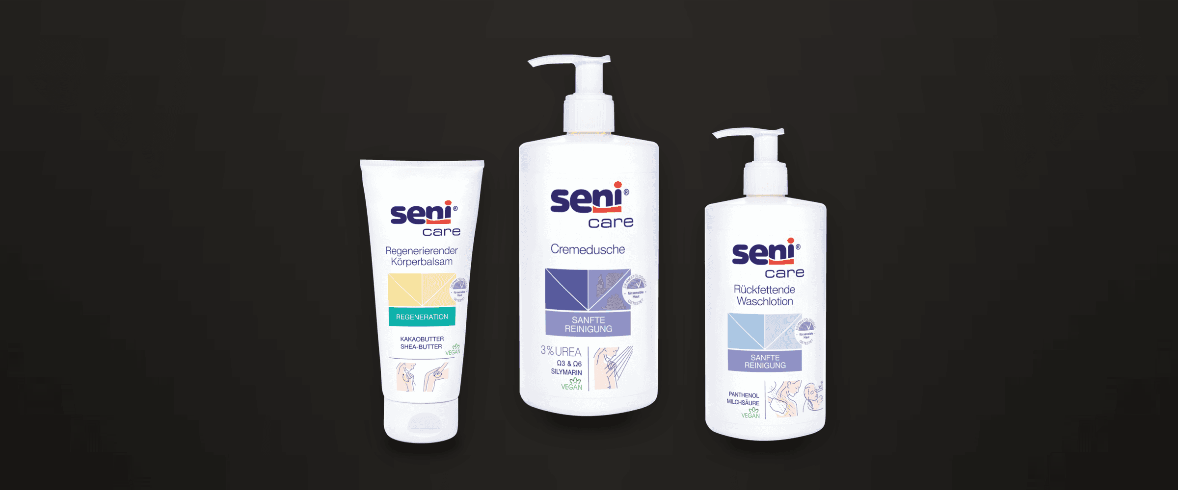 Ausgewählte Seni-Produkte für Pflege und Inkontinenz