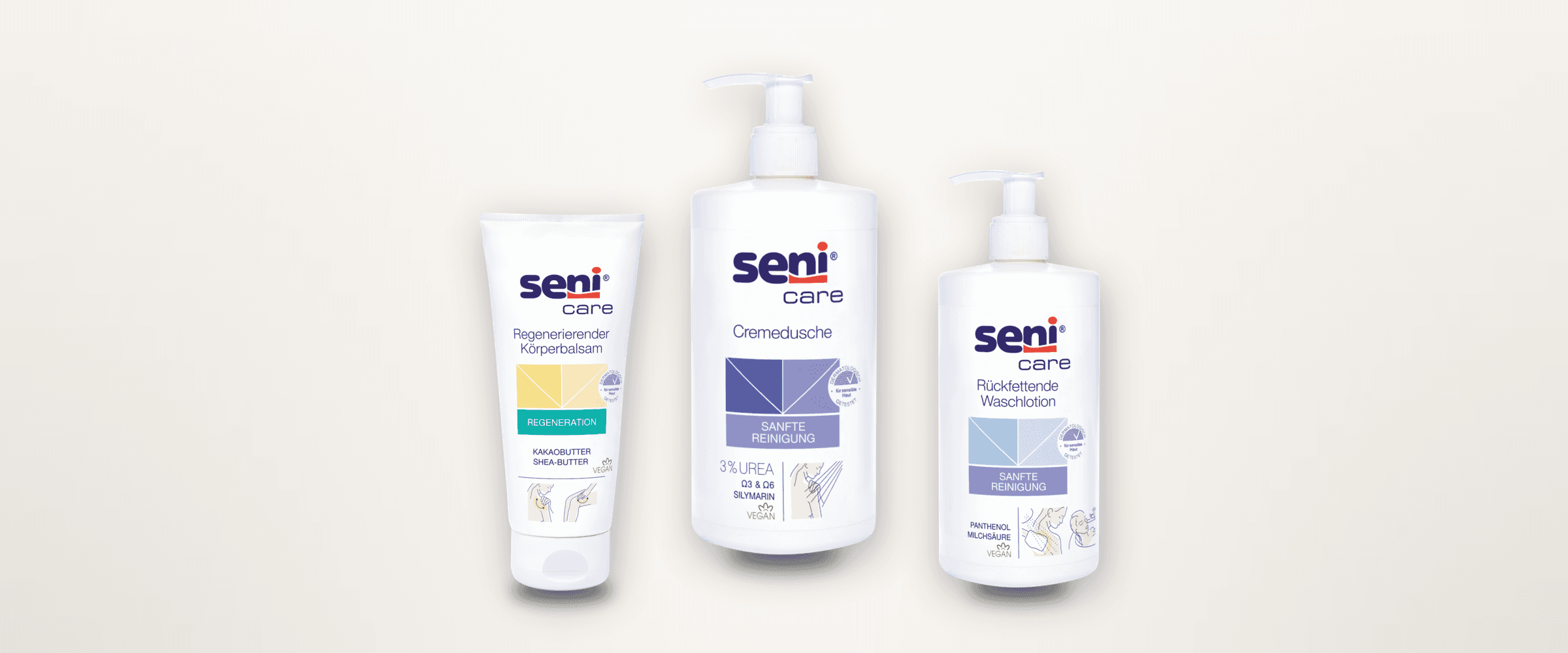 Ausgewählte Seni-Produkte für Pflege und Inkontinenz